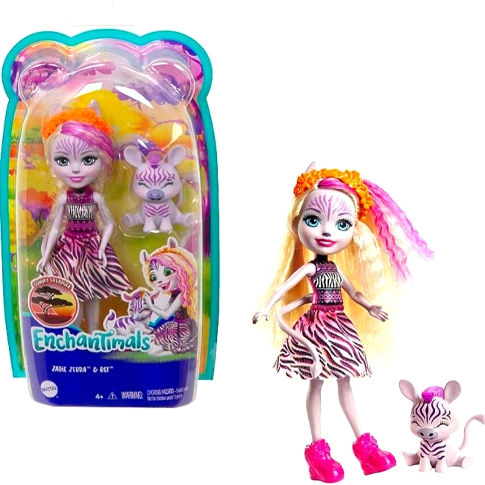 Rare☆HTFl☆NWT☆Mattel ENCHANTIMALS☆Zadie Zebra Doll & Ref Doll Play Set☆